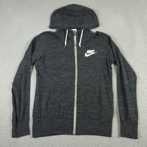 Nike Sweater Girls Large Gray Full Zip Hoodie Sweatshirt Kids